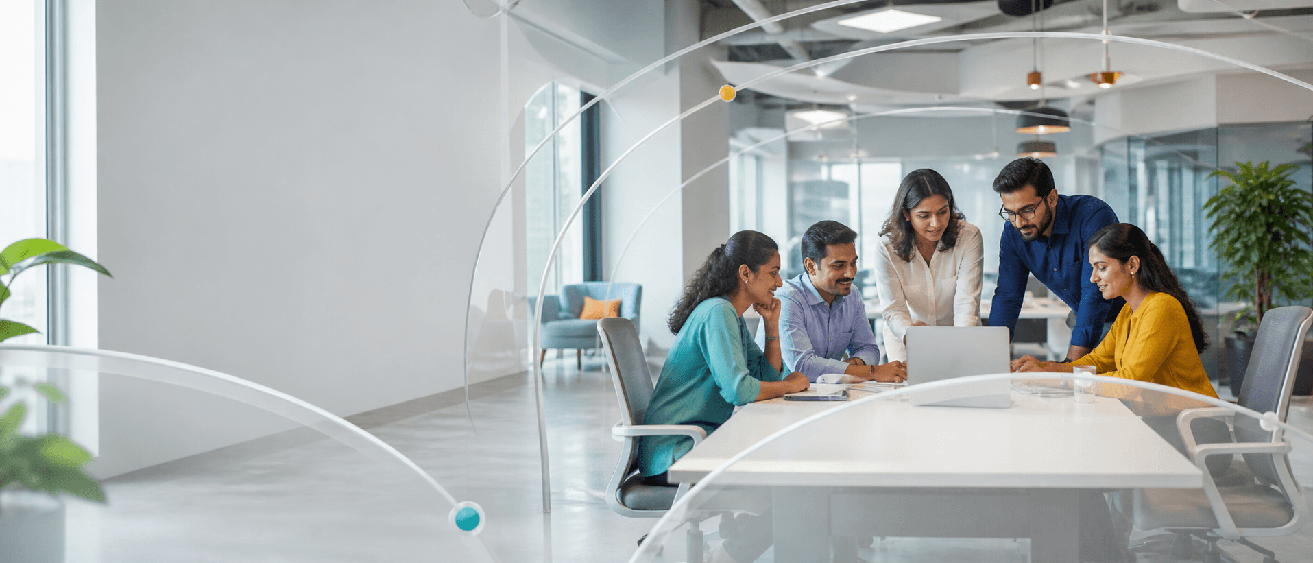 People operations team collaborating in a modern office